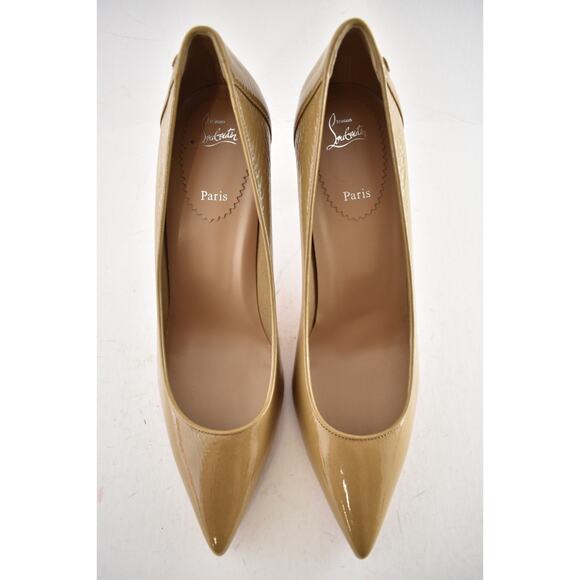Christian Louboutin Sporty Kate 85 Lionne Beige Patent Classic Heel Pump 40 - Picture 8 of 13